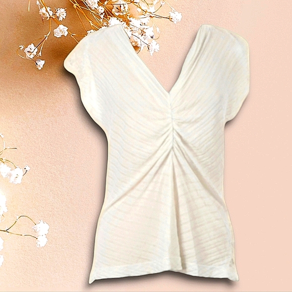 Language Tops - 💙Semi-Sheer Ivory Top by Language